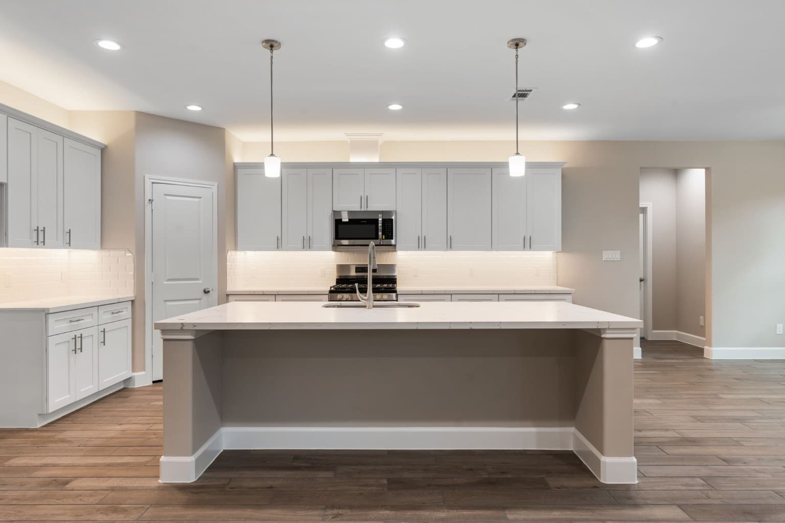 Luxury gourmet kitchen with custom cabinetry