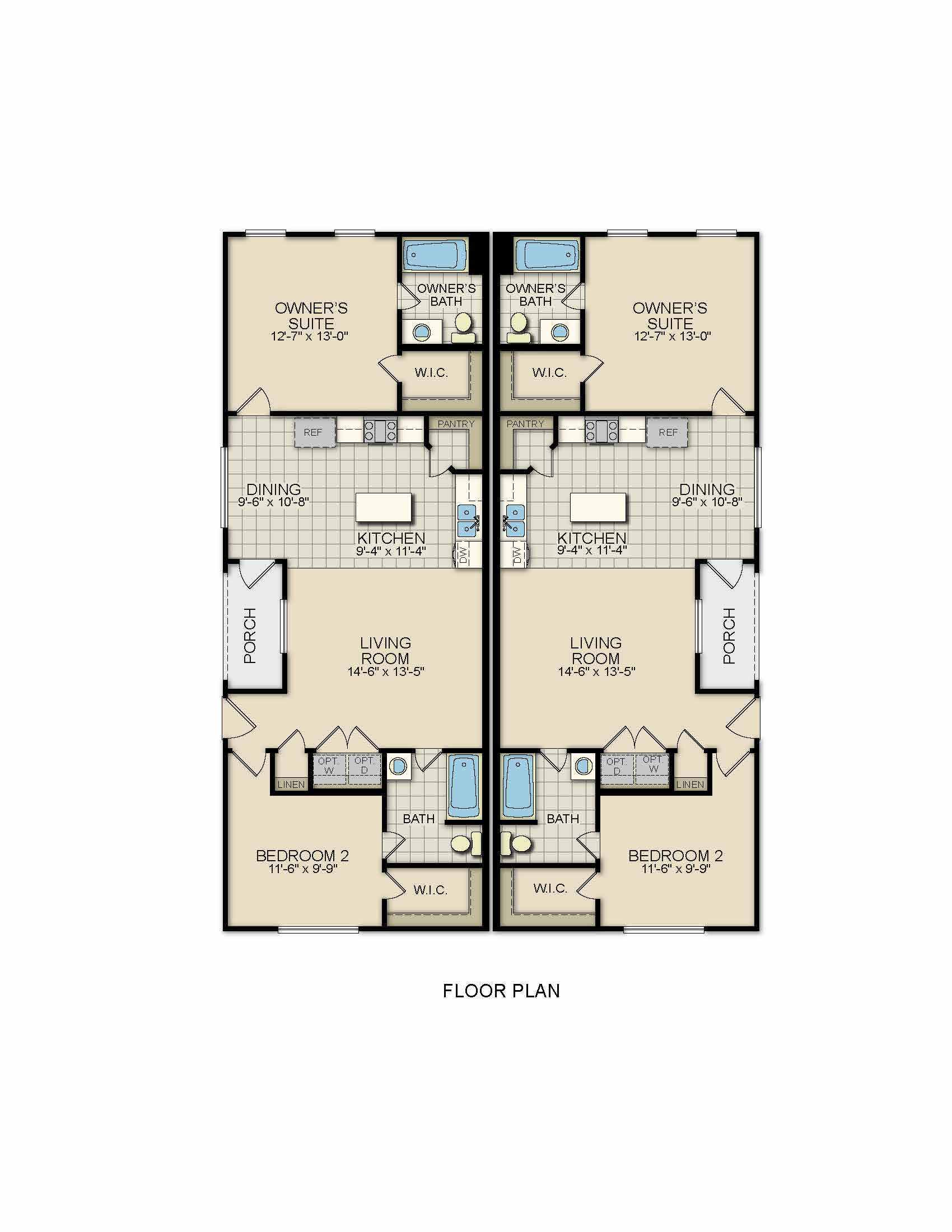 Pecos floor plan 997 sq ft
